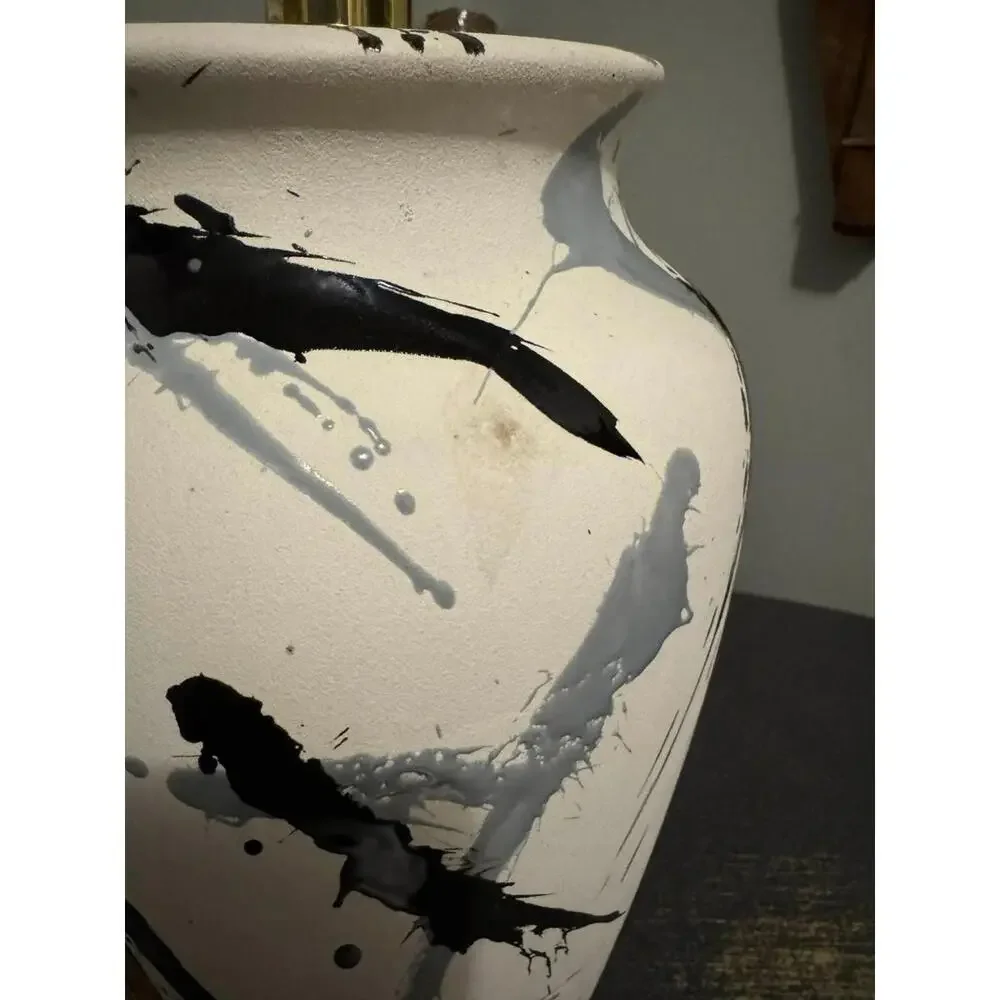 VTG 1980's Jackson Pollock Style Inspired Table Lamp RARE!!